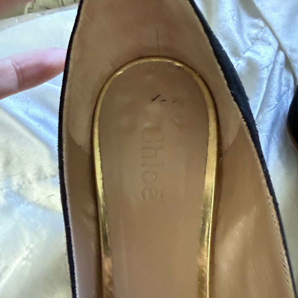 Chloe Black Suade Mary Jane Heels - 1” block heal - 38.5 - Picture 4 of 7